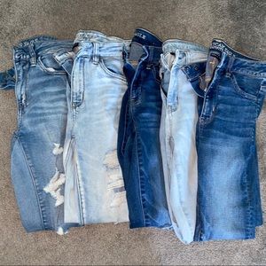 5 pairs of American Eagle super stretch jeans